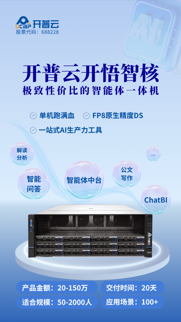 亿融配资 开普云“开悟智核”：极致性价比的智能体一体机，破局大模型应用难题